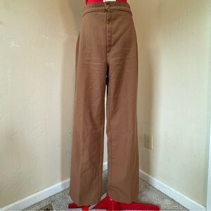 Levi Strauss & Co. vintage 70s tan pleated high waisted trousers. Size 16.